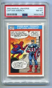 1990 Impel Marvel Universe SPIDER-MAN Presents CAPTAIN AMERICA PSA Grade 8 NM-MT - Picture 1 of 2
