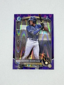 2025 Bowman Chrome Yophery Rodriguez Purple RayWave #’d /250 Milwaukee Brewers - Bild 1 von 2
