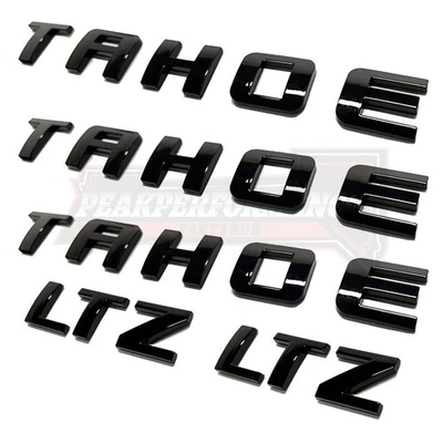 07-20 For Tahoe LTZ Gloss Black Letters Emblems Door Badges Nameplate Tailgate - Imagem 1 de 4