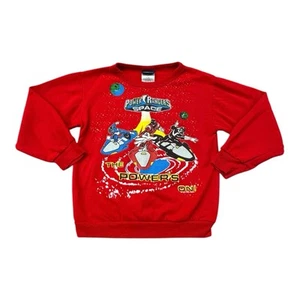 Vintage 90s Power Rangers in Space Sweatshirt Youth Kids Size 6 Red Saban 1998 - Picture 1 of 8