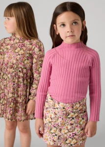 Maglione Mayoral Girls a costine mezzo collo alto 4062 nuovo taglia 116/6 Y - Foto 1 di 4