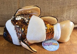 New With Tags ADVENTURE PLANET CLOWN FISH PLUSH FLIP SEQUINS 9” SUPER CUTE!! - Picture 1 of 6