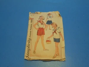 VTG 60s Simplicity Sewing Pattern 2560 Girls Middy Blouse Shorts Skirt Size 8 - Picture 1 of 3