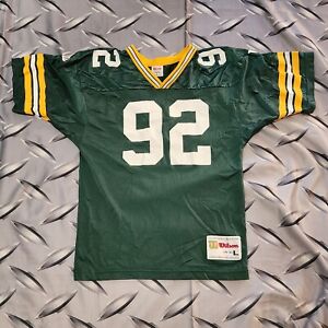 Vtg 90s Green Bay Packers #92 Reggie White Wilson Jersey Size S (Tagged Youth L)