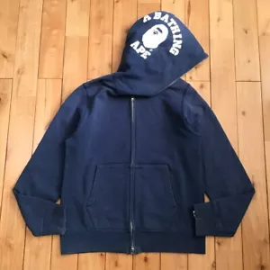 BAPE College logo full zip hoodie a bathing ape NIGO Navy Size M - Picture 1 of 8