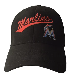 Sombrero ajustable negro favorito de los fanáticos de los Miami Marlins - Imagen 1 de 7