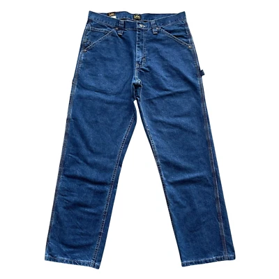 Lee Men's Stone Wash Straight Leg Loose Fit Cargo Carpenter Denim Jeans 3 Colors - Image 1 of 4