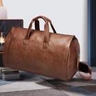 Leather Duffle Bag with Shoes Compartment Luggage Bag Business Travel Bag for