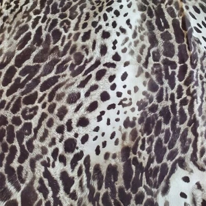 Faux Ultra Suede Fabric Animal Print Brown Tan White 62" Wide x 2 Yards - Picture 1 of 6
