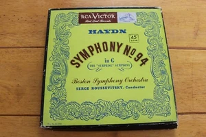 KOUSSEVITSKY HAYDN SYMPHONY NO 94 IN G 45RPM 7" RED VINYL x3 VG+ [BOX SET] - Picture 1 of 4