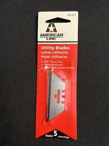 Paquete de 5 cuchillas utilitarias American Line de 0,025" de alta resistencia 66-0072 - Imagen 1 de 3