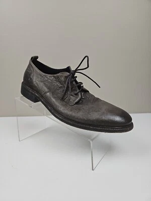 Sapatos Oxfords Masculinos All Saints Couro Cinza Tamanho 45 UE 12 EUA Biqueira Simples  - Imagem 1 de 4