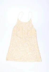 Motel Womens Beige Polyester Basic T-Shirt Size L Square Neck - Sequins - Picture 1 of 10