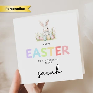 Nichte Ostern Grußkarte personalisiert Osterkarte Nichte Tochter Familie Ostern - Bild 1 von 2