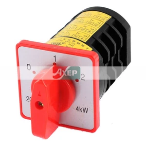 3 Position ON-OFF-ON Rotary Cam 8P4T Combination Switch 4KW 20A 380VAC⊕IK - Picture 1 of 4