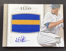 2014 National Treasures Roenis Elias Rookie Material Signatures Gold Auto /25
