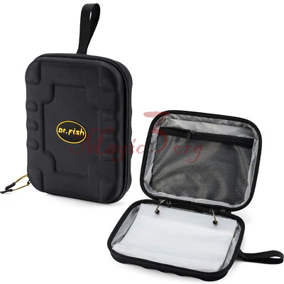 Fishing Soft Bait Binder Lure Storage Bag Hard Cover Waterproof 8 PVC Pockets - Image 1 of 4