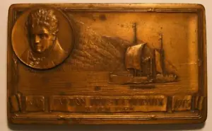 Fulton Trust Company of New York 25° anniversario 5,7 once Barra in bronzo 1890-1915 - Foto 1 di 12