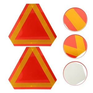 2Pcs Reflective Triangle Sign Slow Moving Vehicle Rear Reflector Safety Board - Picture 1 of 10