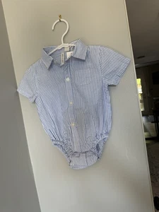 Janie And Jack Baby Junge Seersucker Kragen Body Bubble blau weiß Streifen - Bild 1 von 4