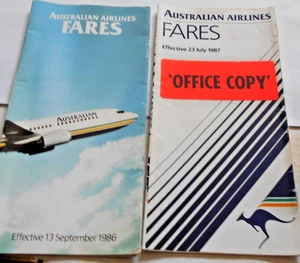VINTAGE 1987  AUSTRALIAN AIRLINES   TABLE OF FARES - Foto 1 di 2