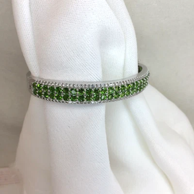 Brazalete Brazalete Diópsido Cromo 7.65ctw con Circón Plata de Ley 0.70ctw NUEVO talla 7 Foto 1 de 4