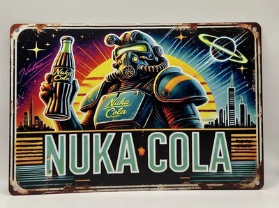 Fallout Nuka Cola Metal Sign, great gift,30cm x 20cm. - Image 1 of 2
