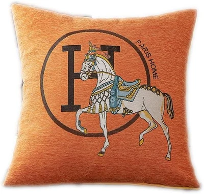 Juego de 2 fundas de cojín de almohada Croker Horse de 18x18 pulgadas naranja  Foto 1 de 4