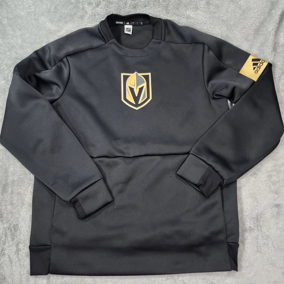 Vegas Golden Knights Sudadera Para Hombres Grande NHL Hockey Adidas Cremallera Bolsillo Dorado Foto 1 de 4