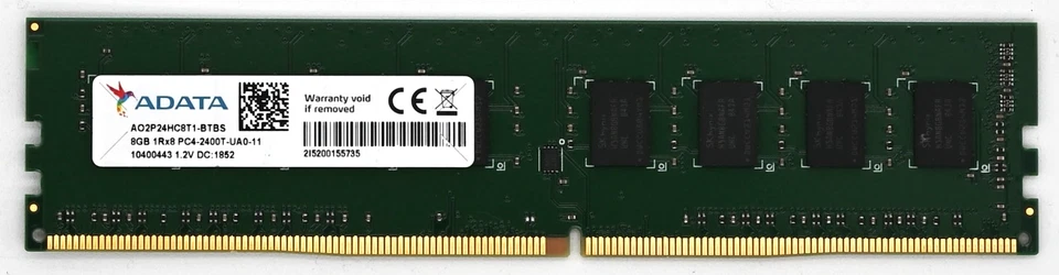 ADATA 8GB DDR4 2400MHz ECC Registered Ram Memory 1.2V AO2P24HC8T1-BTBS - Image 1 of 1