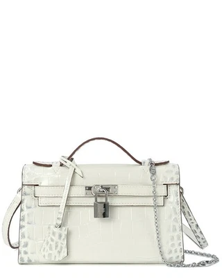 Tiffany & Fred Paris Croco-Embossed Top-Handle Crossbody Women's - Image 1 of 4