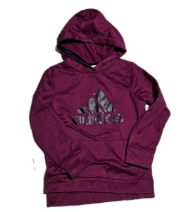 Adidas Purple Hooded Sweatshirt Size 10/12 YM Kids Girls Youth medium Hoodie - Picture 1 of 4