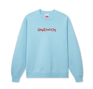 Girls Don't Cry - Verdy GDC Angel Crewneck Sweatshirt - Baby Blue Large - Picture 1 of 4