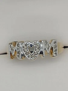 Custom made 10k Yellow Gold Ladies Ring MOM With Diamonds Free Shipping Anywhere - Picture 1 of 4