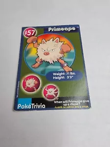 Carta Pokémon Pokétrivia Topps #57 Primeape Combattimento Fatti da Collezione MP - Foto 1 di 7