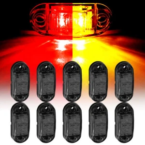 10/20X 2.5"Oval LED Clearance Side Marker Lights For Truck Trailer RV Amber/Red - Picture 1 of 14