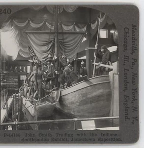 John Smith Smithsonian Exhibit Jamestown Exhibition Keystone Stereoview c1907 - Picture 1 of 3