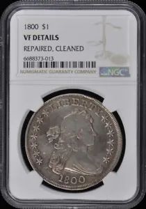 1800 Draped Bust, Lg Eagle S$1 NGC VF Details - Picture 1 of 4