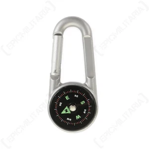 CNM 3 in 1 Carabiner, Compass & Themometer - Military Army HikingSurvival Emerge - Picture 1 of 3