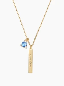 New KATE SPADE New York BORN TO BE September Sapphire Birthstone Necklace NWT - Picture 1 of 3