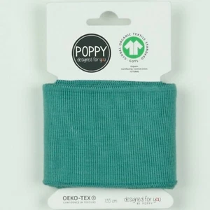 Polsini pronti, cuff, GOTS, * Öko-Tex Class 1 *, tinta unita, verde smeraldo, 135 cm x 7 cm - Foto 1 di 3