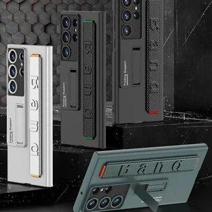 Für Samsung Galaxy S24 S23 Ultra Hard PC PU Leder Handgelenkband Stoßfeste Hülle - Bild 1 von 15