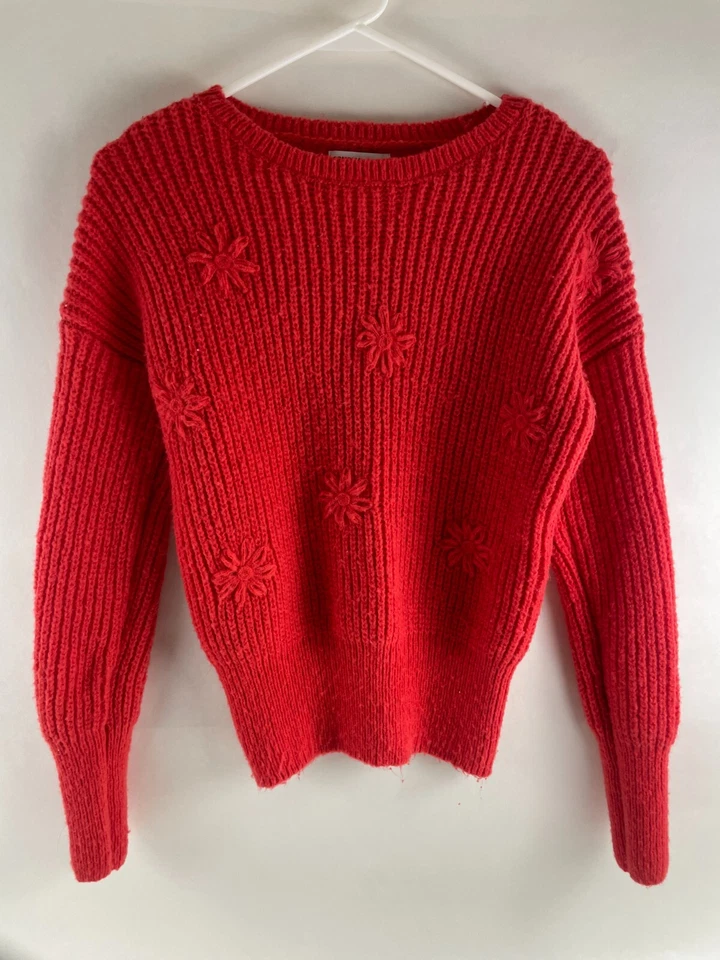 Suéter Sonoma, Para Mujer Talla Pequeña, Naranja, Rojo, Floral, Pullover Foto 1 de 4