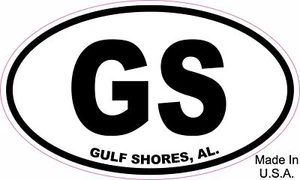 Calcomanía de vinilo Gulf Shores GS OVALADA EURO - Imagen 1 de 1