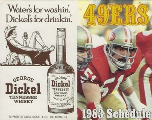 1983 San Francisco 49ers Unfolded Pocket Schedule - Randy Cross George Dickel - Picture 1 of 1