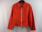 Maggy London Womens Jacket 14 Orange Cotton Long Sleeve Collar Ring Zip