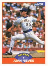 1989 Score Baseball Juan Nieves Milwaukee Brewers #410