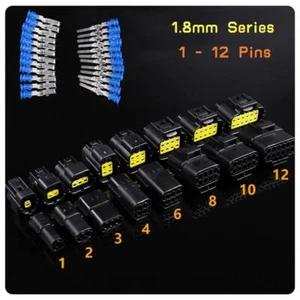 Waterproof 1.8mm Series Car Auto 1-12 Pin Electrical Cable Wire Connector Plug - Picture 1 of 15