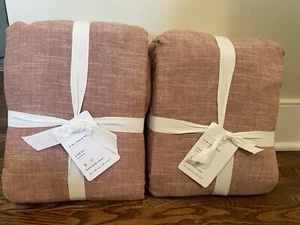 2 Pottery Barn Emery Brick Linen Cotton Curtains 100x108” New Drapes - Picture 1 of 2