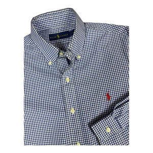 Ralph Lauren Shirt Gingham Plaid Oxford Button Front Shirt Men’s M Cotton Pony - Picture 1 of 11